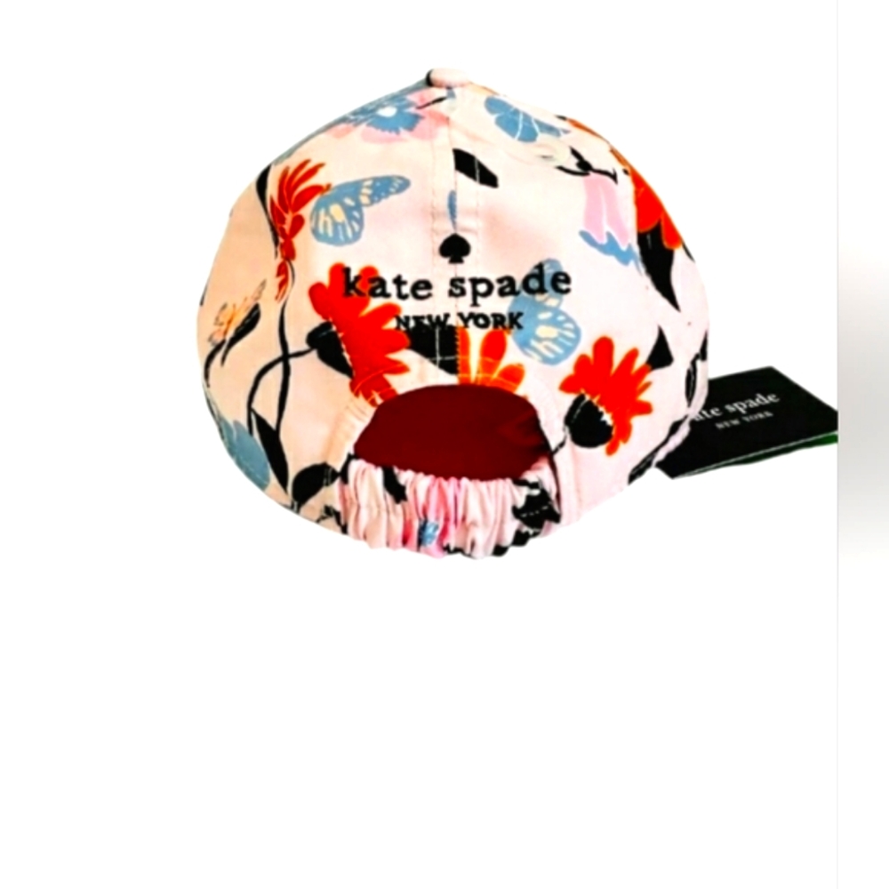 NEW Kate Spade Pearl Blush Pink Floral Tropical Hat Summer Embriodered Spade Cap - Picture 9 of 12